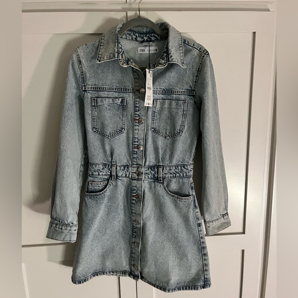 Zara Washed Blue Denim Jacket